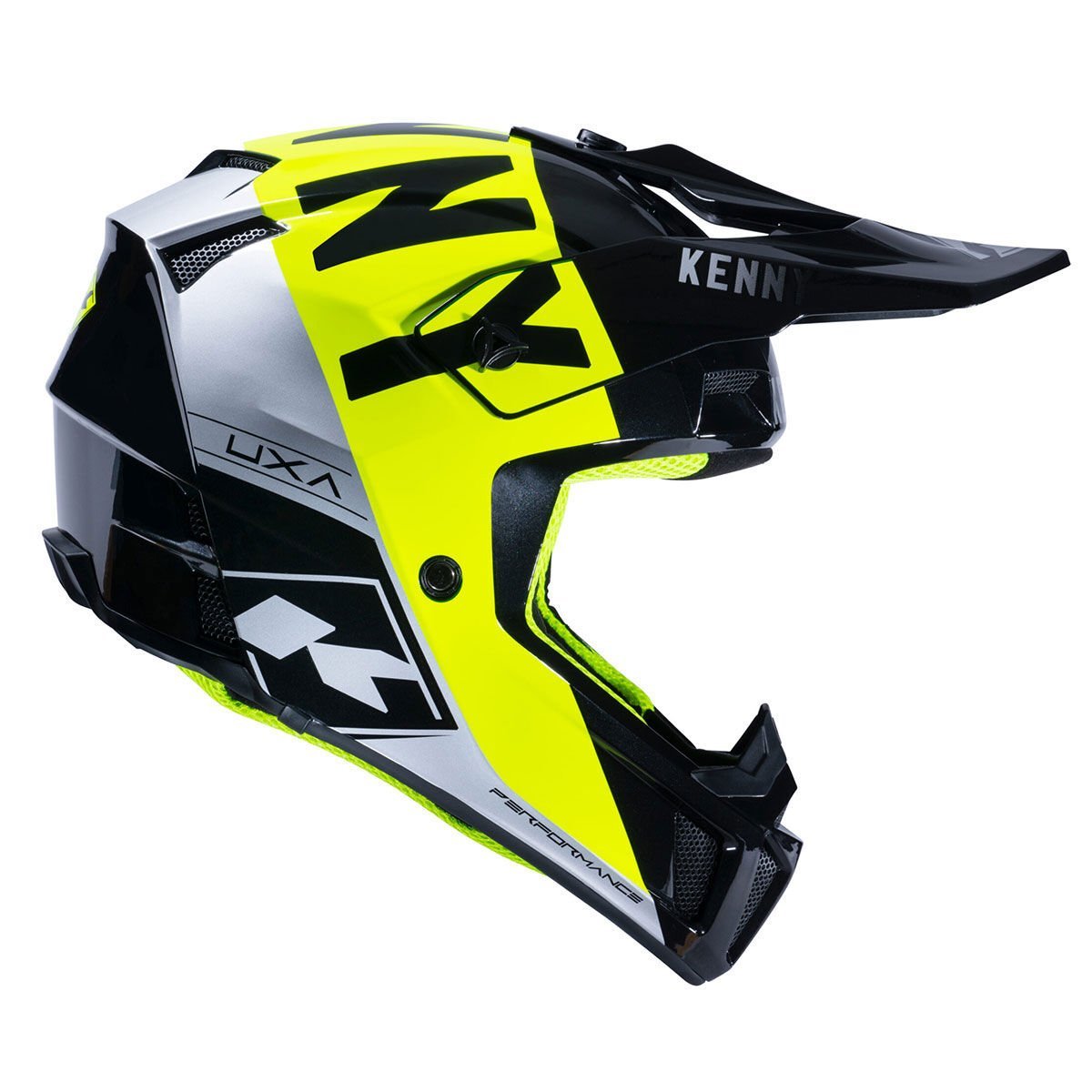 PERFORMANCE Black Neon Yellow Silver Kask