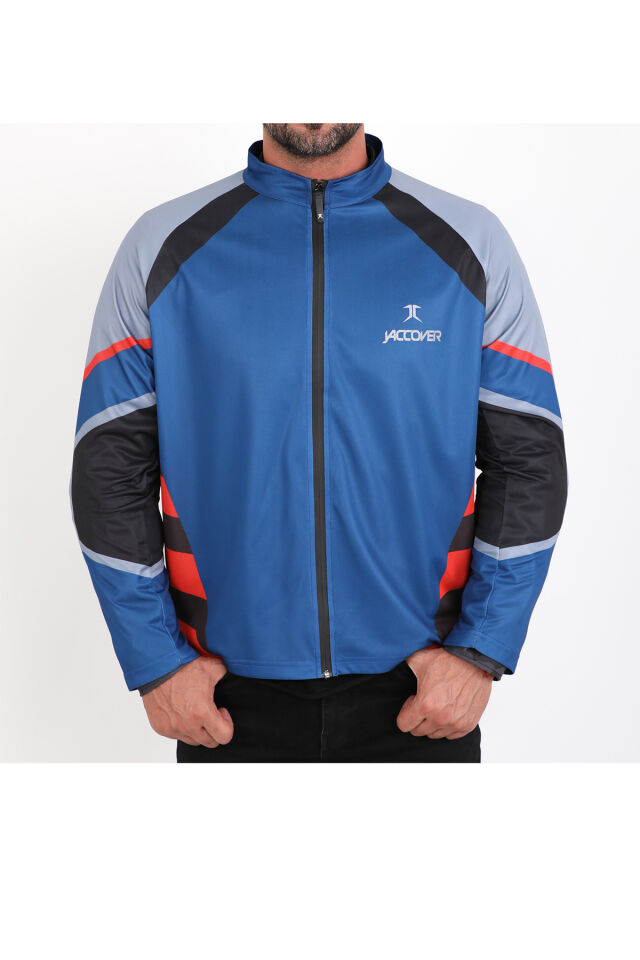 J-Blue Force Fermuarlı Jersey Mavi - S