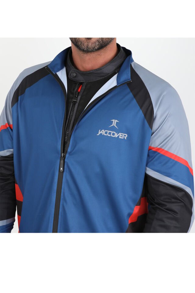 J-Blue Force Fermuarlı Jersey Mavi - L