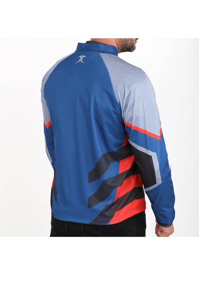 J-Blue Force Fermuarlı Jersey Mavi - XL