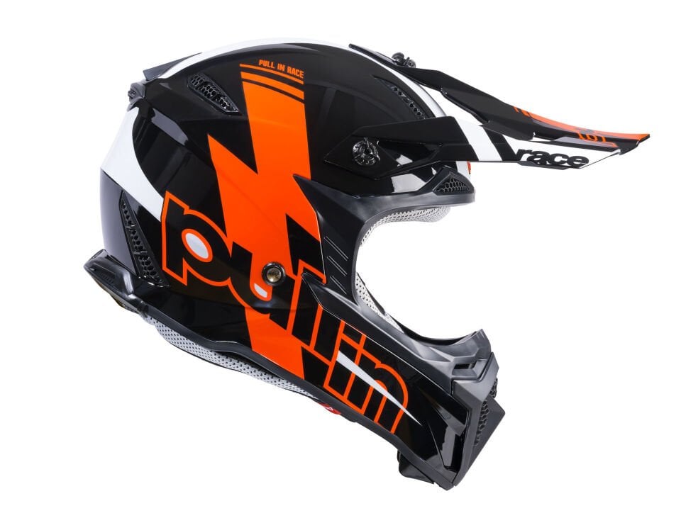Pull In Master Race Trash Kask Yarış Siyah Turuncu