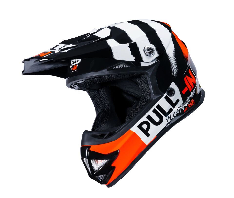 Pull in Trash Orange Black Çocuk Kaskı