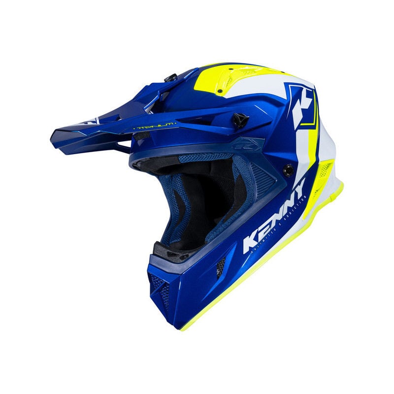 Kenny Racing Titanium Graphic Kask Navy Neon Yellow